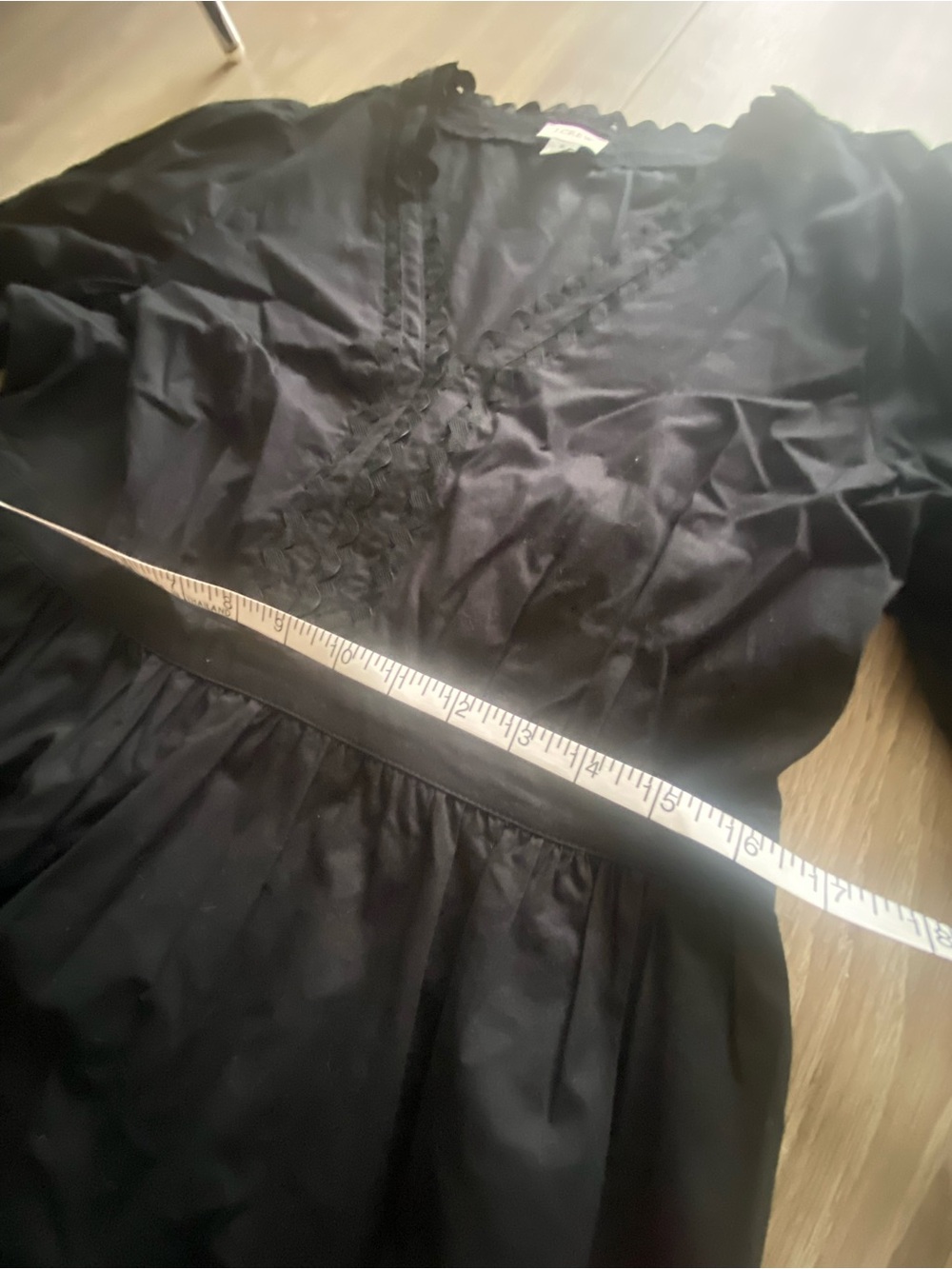 J-Crew Black Tiered Lace-Trim Midi Dress Size Small 44” long/16.5” waist/18”bust - Picture 7 of 9